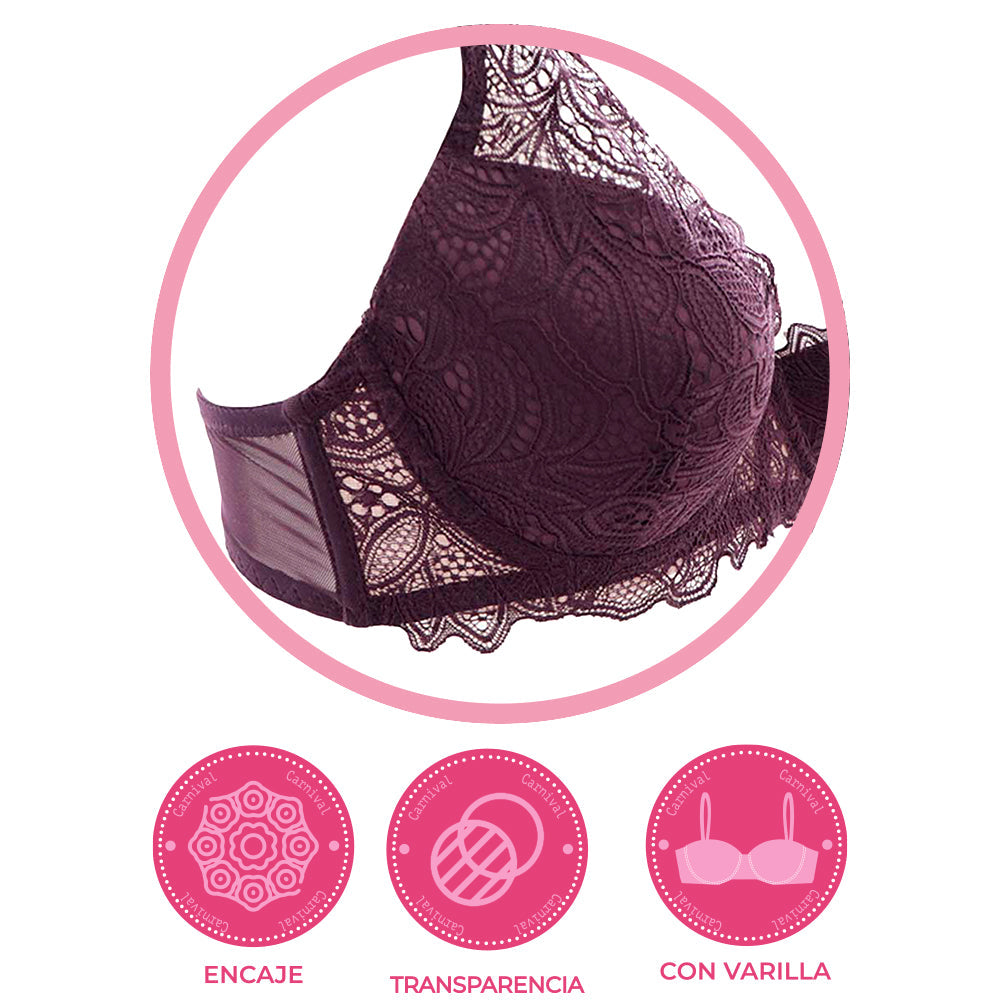 Brasier coordinable con encaje en escote 24345 Lady Carnival Carnival