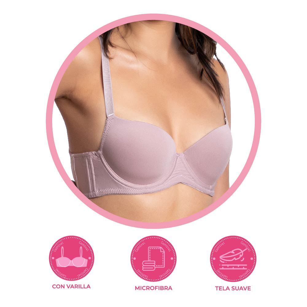 Brasier malva con varillas 21020 Carnival Carnival Lenceria