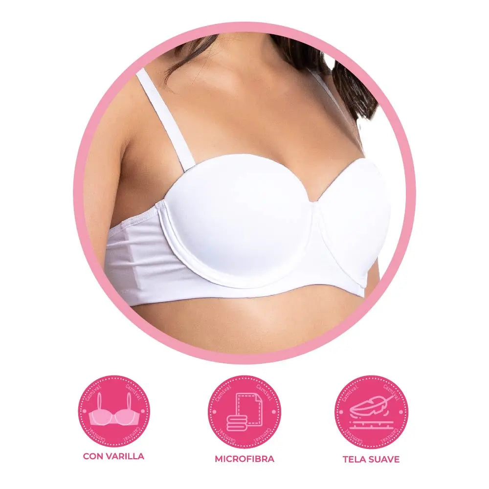 Brasier blanco con tirantes removibles y push up 21022 Carnival Carnival