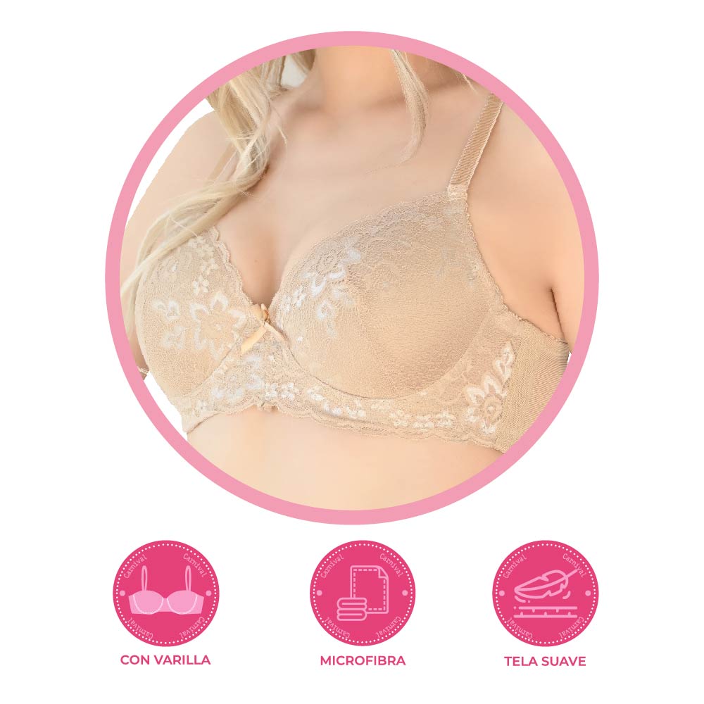 Brasier de microfibra con encaje floral 2181 Carnival