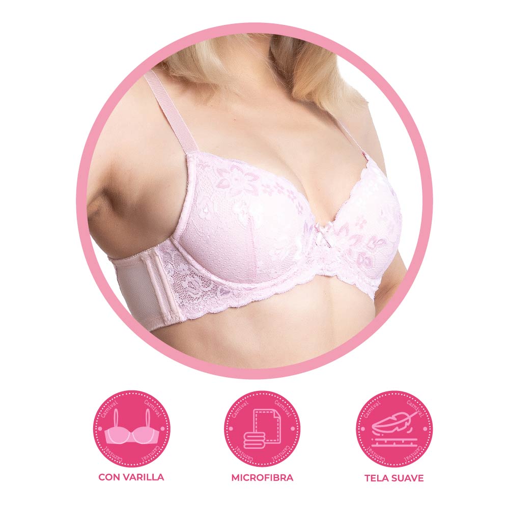 Brasier rosa con encaje floral 2181 Carnival Carnival