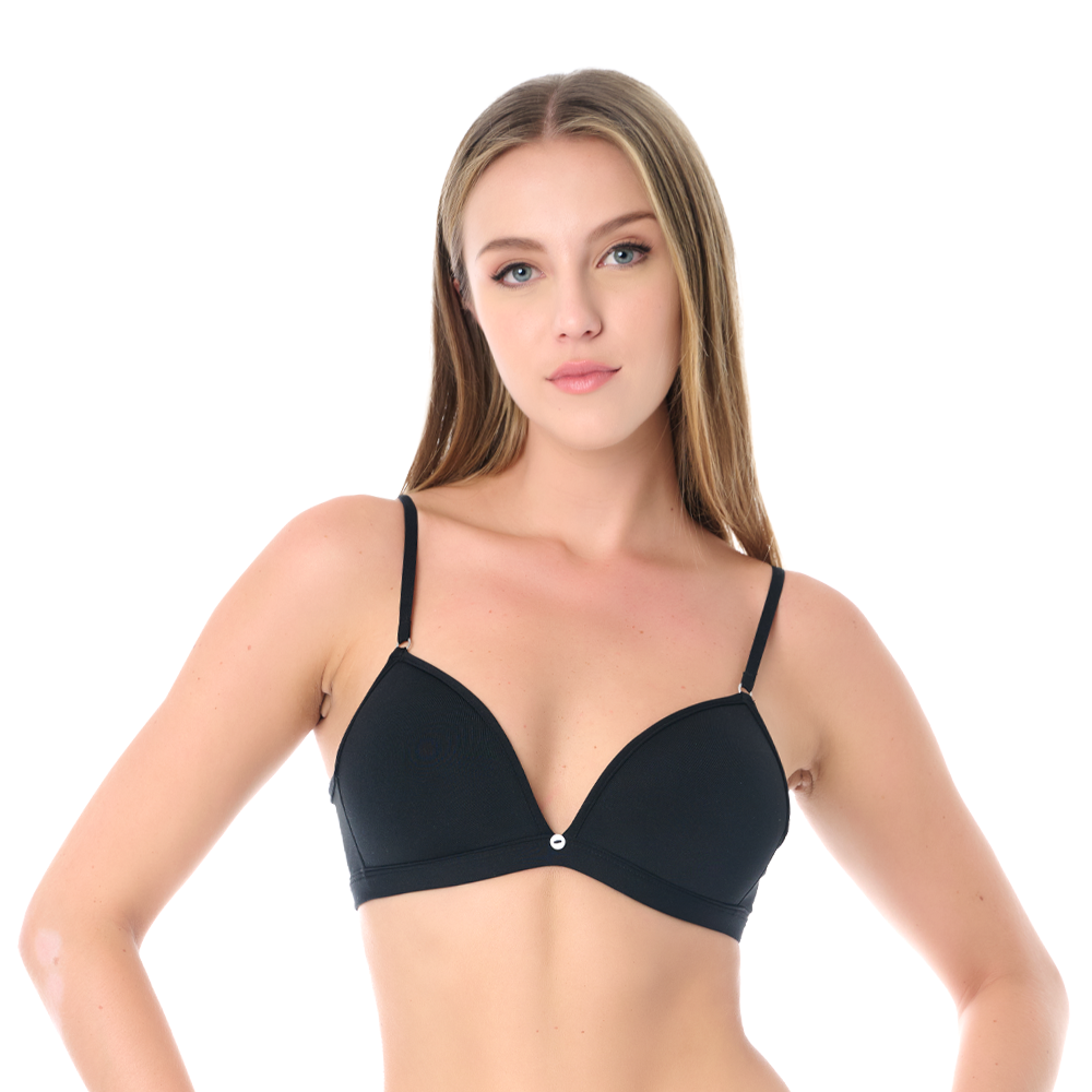 Brasier negro con tirantes ajustables y botón decorativo al centro 22740 Carnival