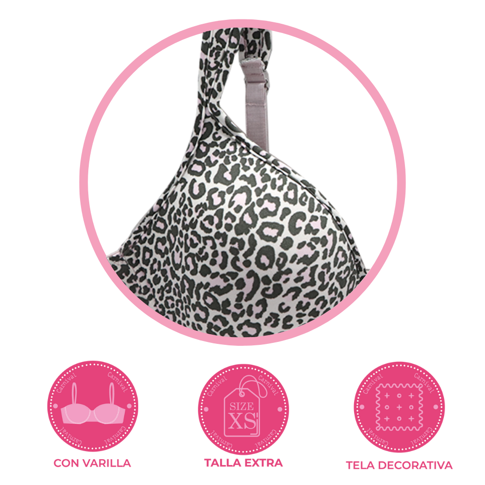 Brasier de talla extra con tirantes acolchonados animal print 23359 Carnival Carnival