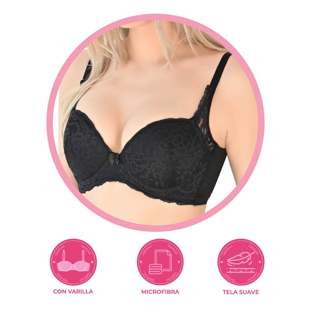 Brasier copa proformada, con detalle de encaje 23785 Carnival