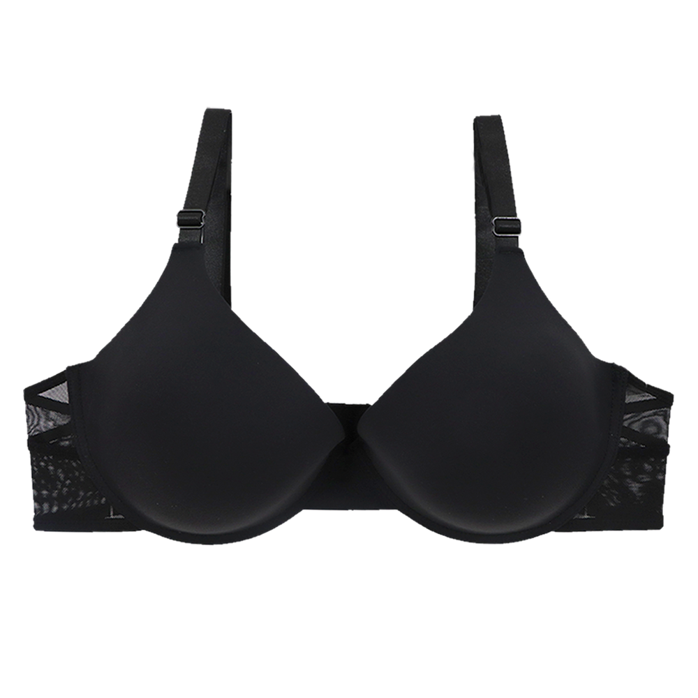 Brasier coordinable de talla extra con detalles de mesh negro 24007 Lady Carnival.