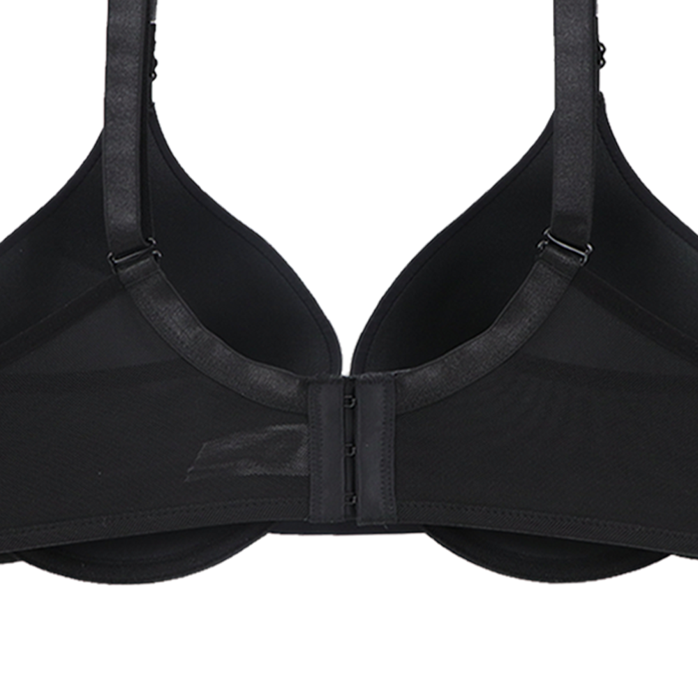 Brasier coordinable de talla extra con detalles de mesh negro 24007 Lady Carnival.