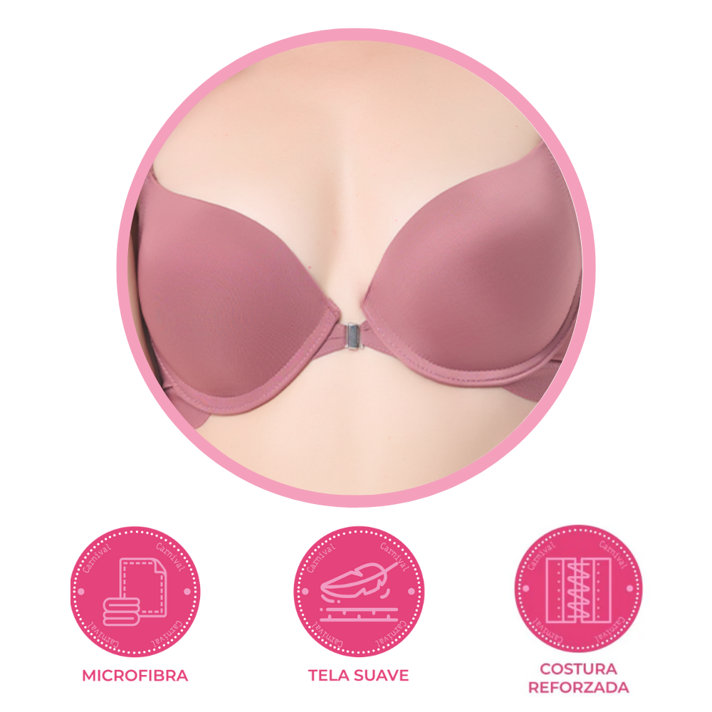 Brasier coordinable con broche al frente rosa 24179 Lady Carnival Carnival