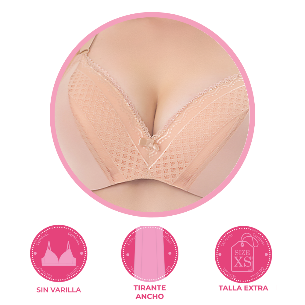 Brasier coordinable de talla extra sin varilla 24183 Lady Carnival Carnival