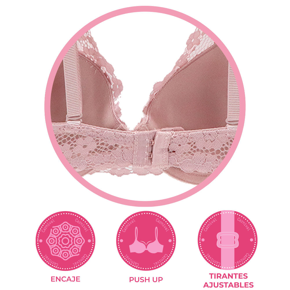 Brasier coordinable con aplicaciones de encaje en gota 24231 Lady Carnival Carnival