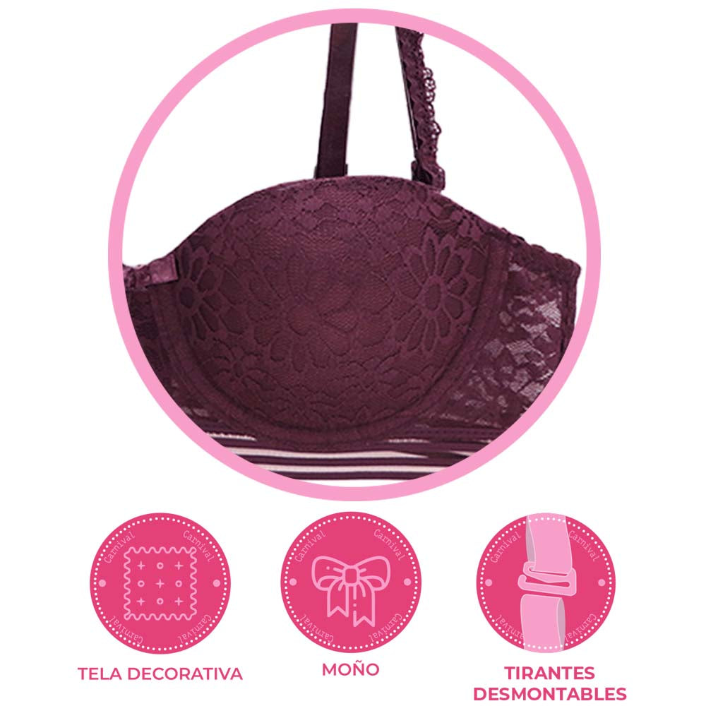 Brasier coordinable con copa strapless 24347 Lady Carnival