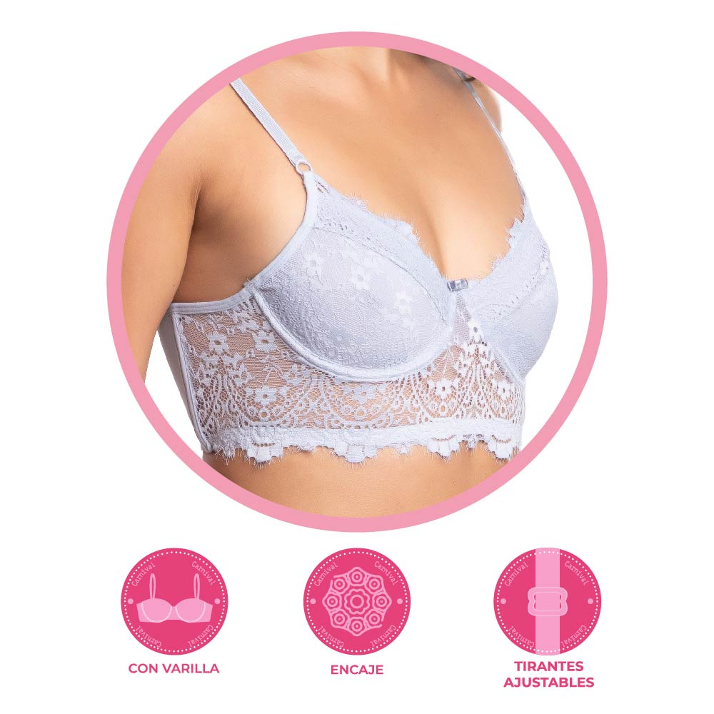 Brasier coordinable de peto largo 24357 Lady Carnival Carnival