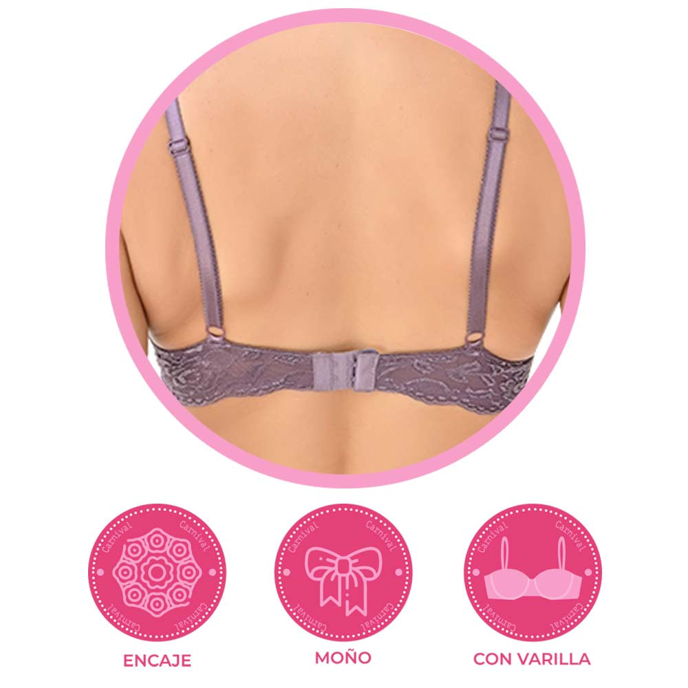 Brasier coordinable con detalles de encaje 24358 Lady Carnival