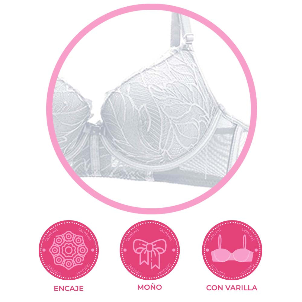 Brasier coordinable con varilla y encaje 24362 Lady Carnival