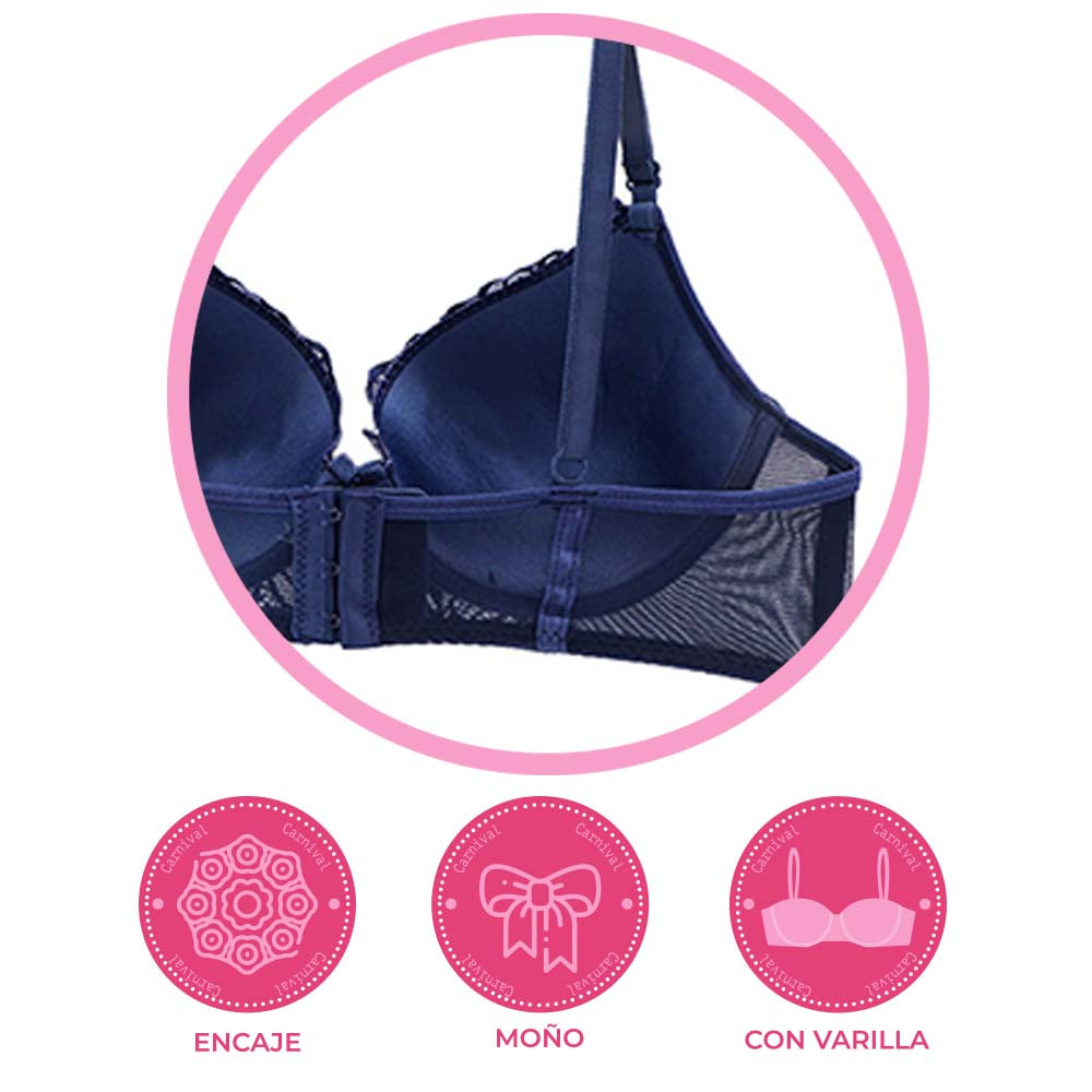 Brasier coordinable con varilla y encaje 24362 Lady Carnival