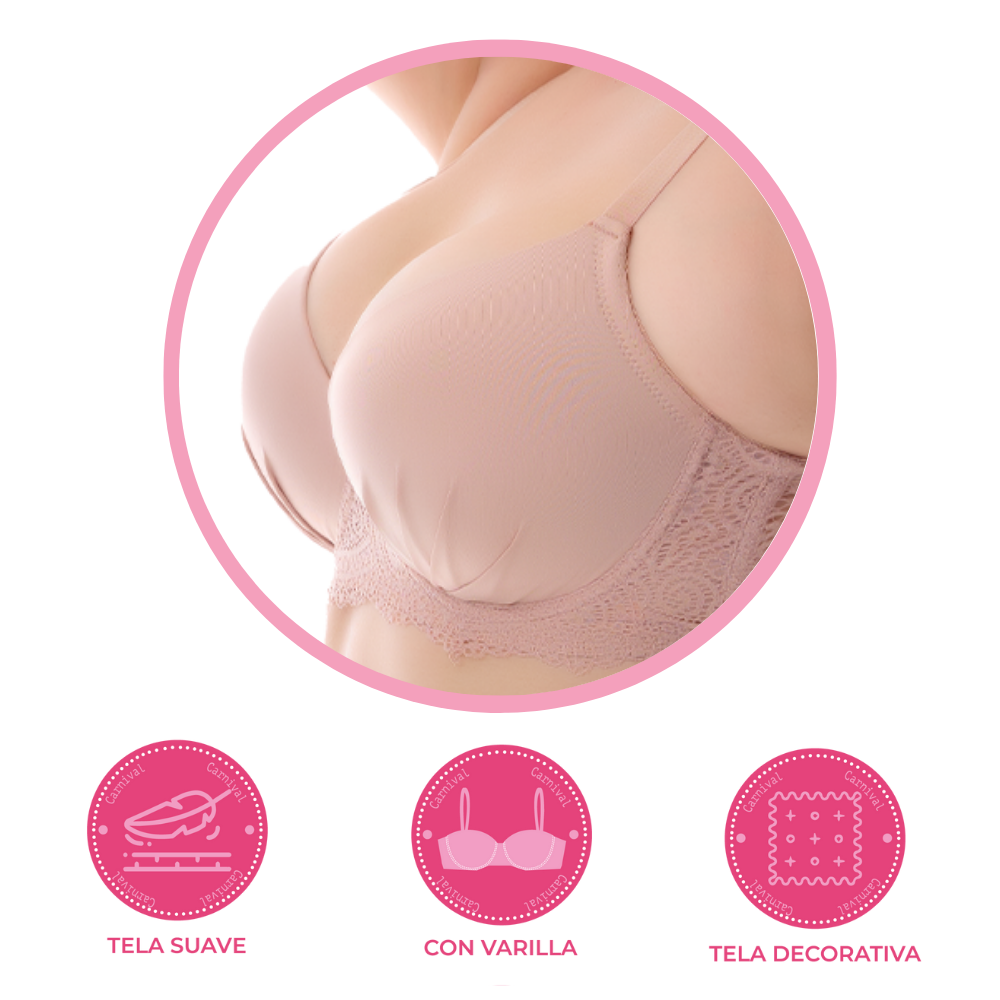 Brasier coordinable de talla extra con encaje 24380 Lady Carnival