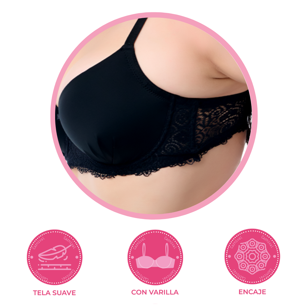 Brasier coordinable de talla extra con encaje 24380 Lady Carnival