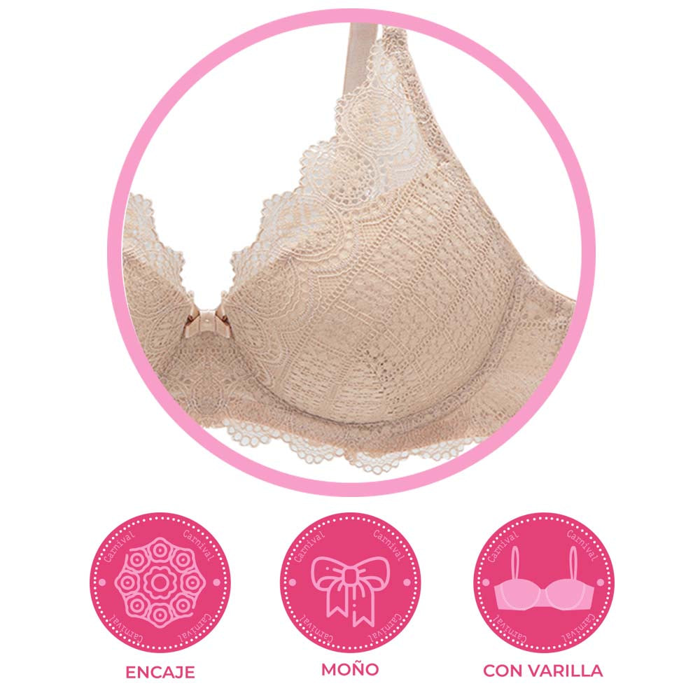 Brasier coordinable con aplicaciones de encaje en gota 24405 Lady Carnival Carnival
