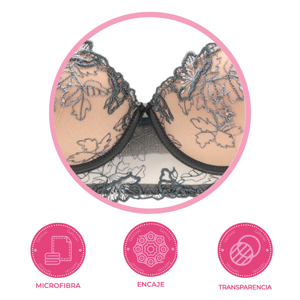 Coordinating bra with embroidered appliqué 24409 Lady Carnival