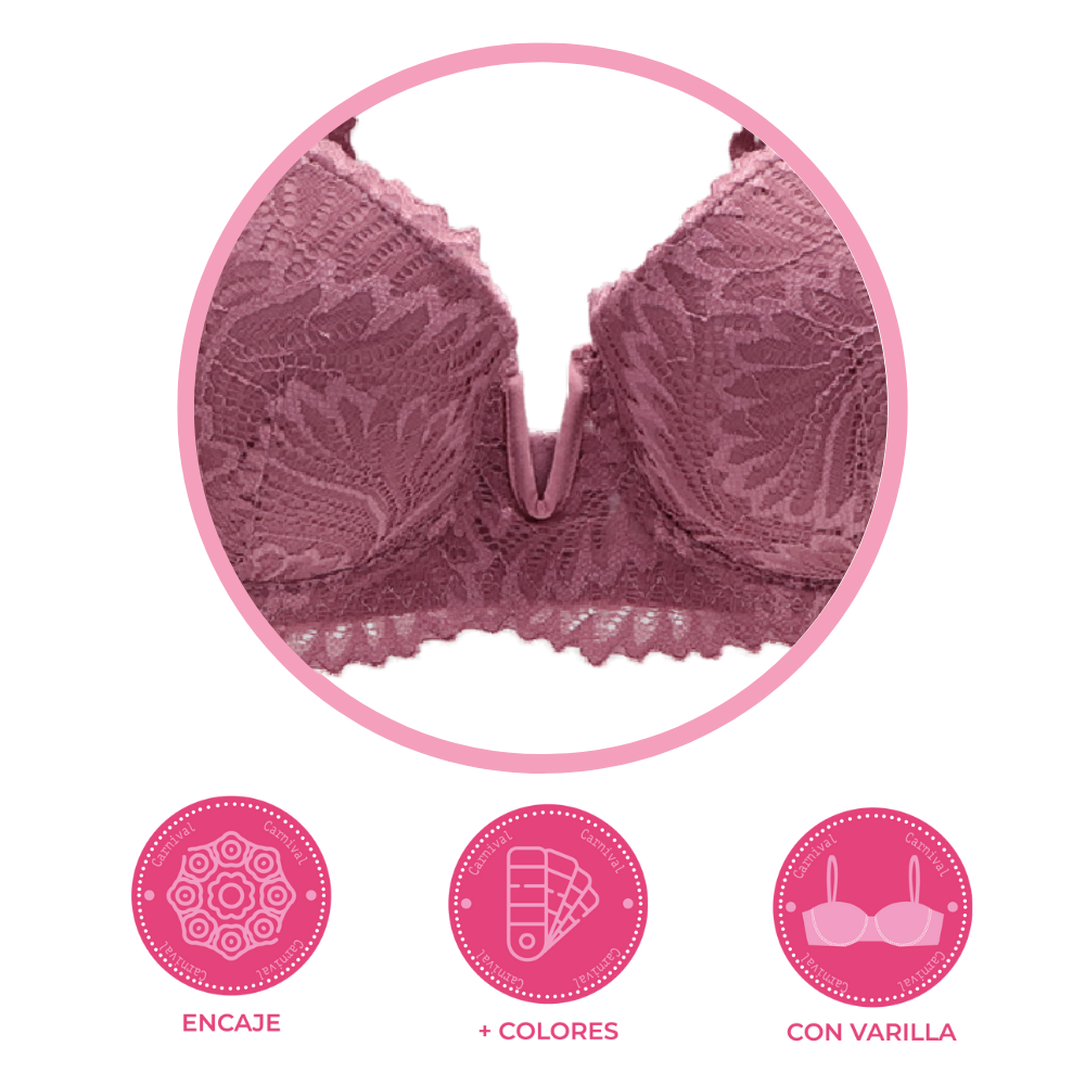 Brasier coordinable con varilla y encaje 24410 Lady Carnival Carnival