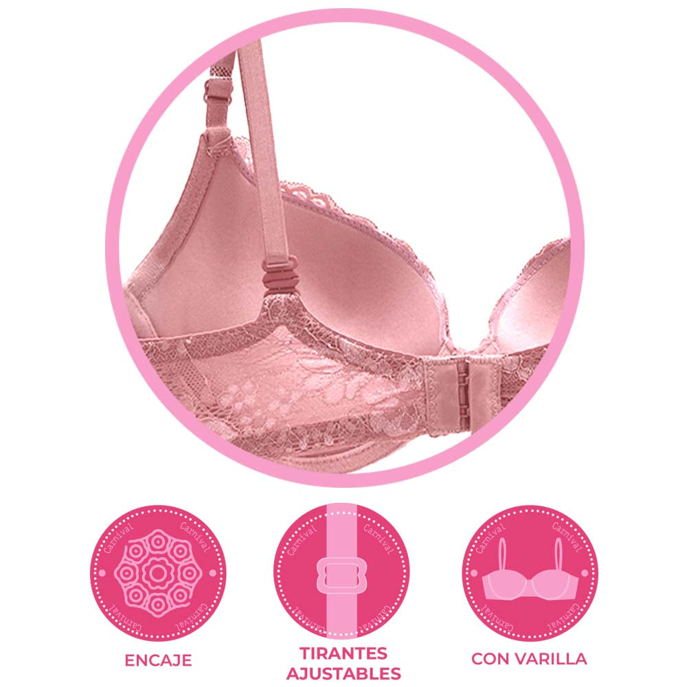 Brasier coordinable con aplicaciones de encaje 24411 Lady Carnival Carnival