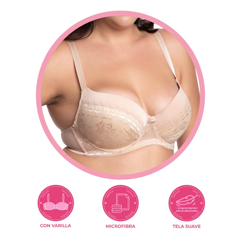 Coordinating plus size bra with lace details 24413 Lady Carnival