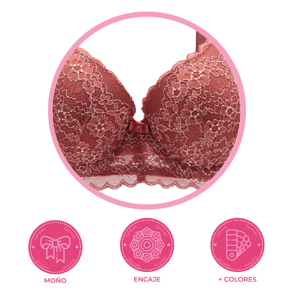 Brasier coordinable con copa preformada y encaje 24416 Lady Carnival Carnival