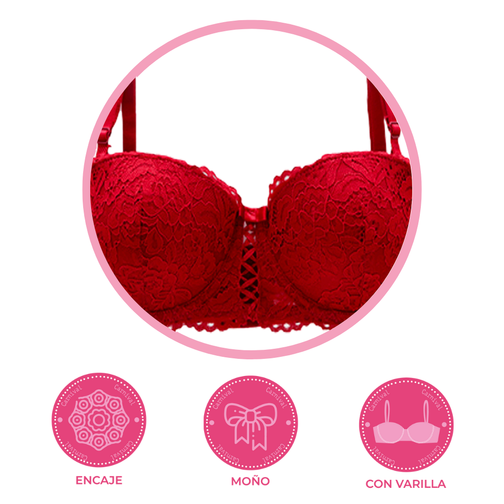 Brasier coordinable strapless con encaje 24422 Lady Carnival