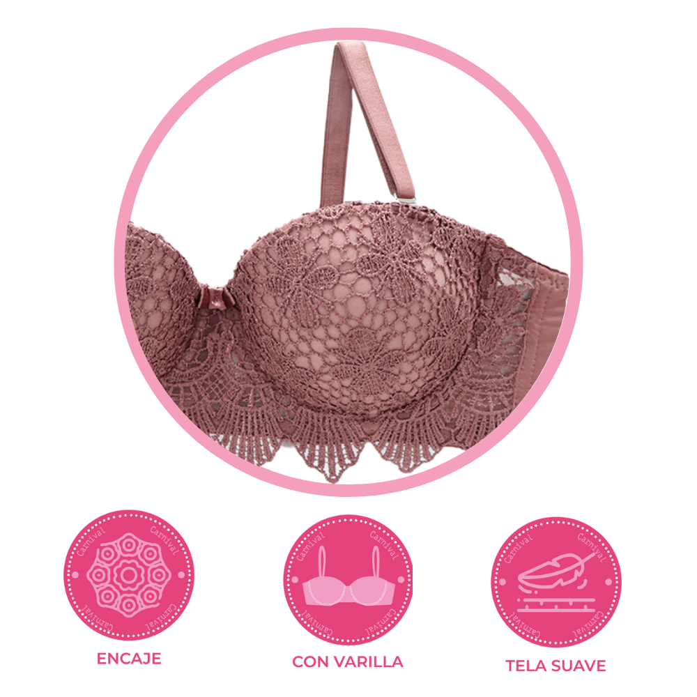 Brasier coordinable strapless con encaje 24428 Lady Carnival