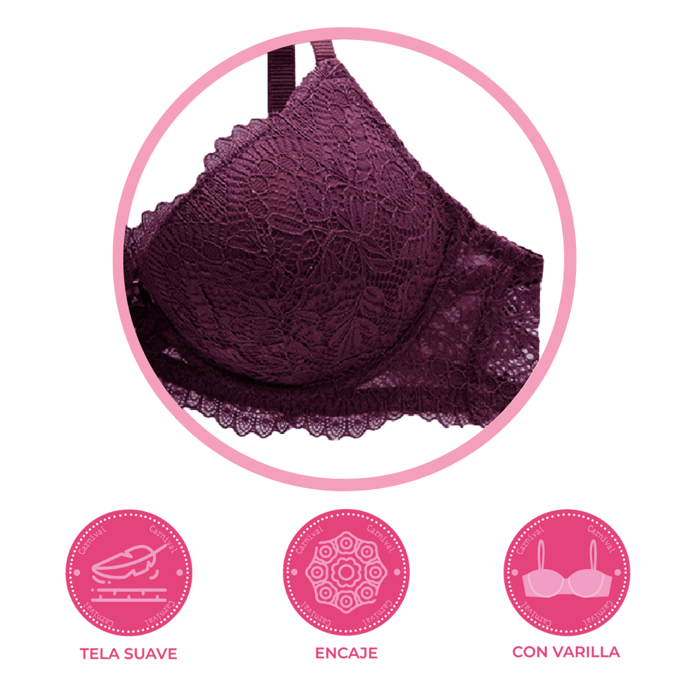 Brasier coordinable con varilla y encaje 24431 Lady Carnival Carnival