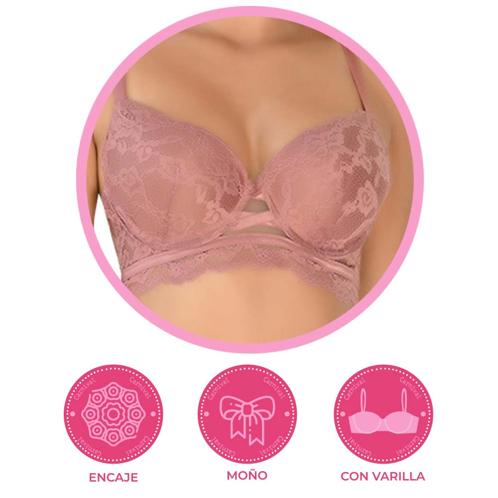 Brasier coordinable con varilla y encaje 24432 Lady Carnival Carnival