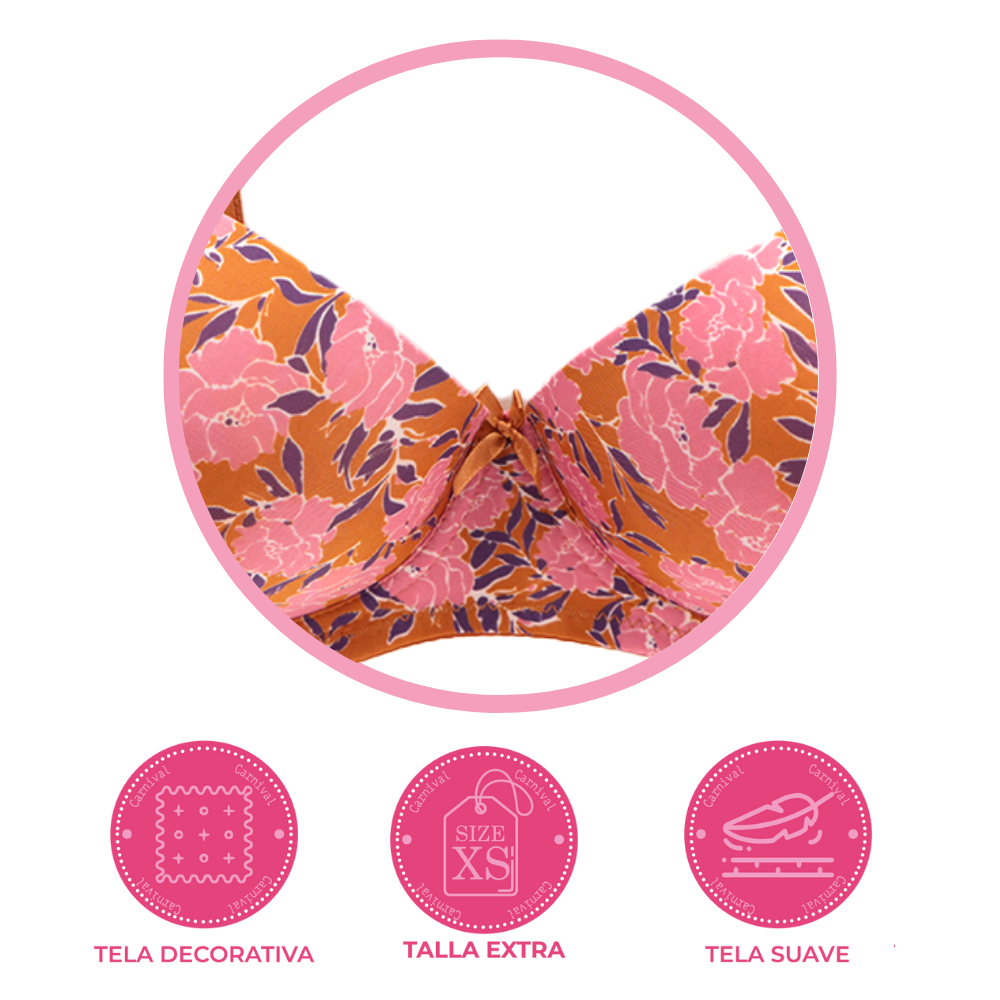 Brasier de talla extra estampado con varilla 24451 Carnival Carnival