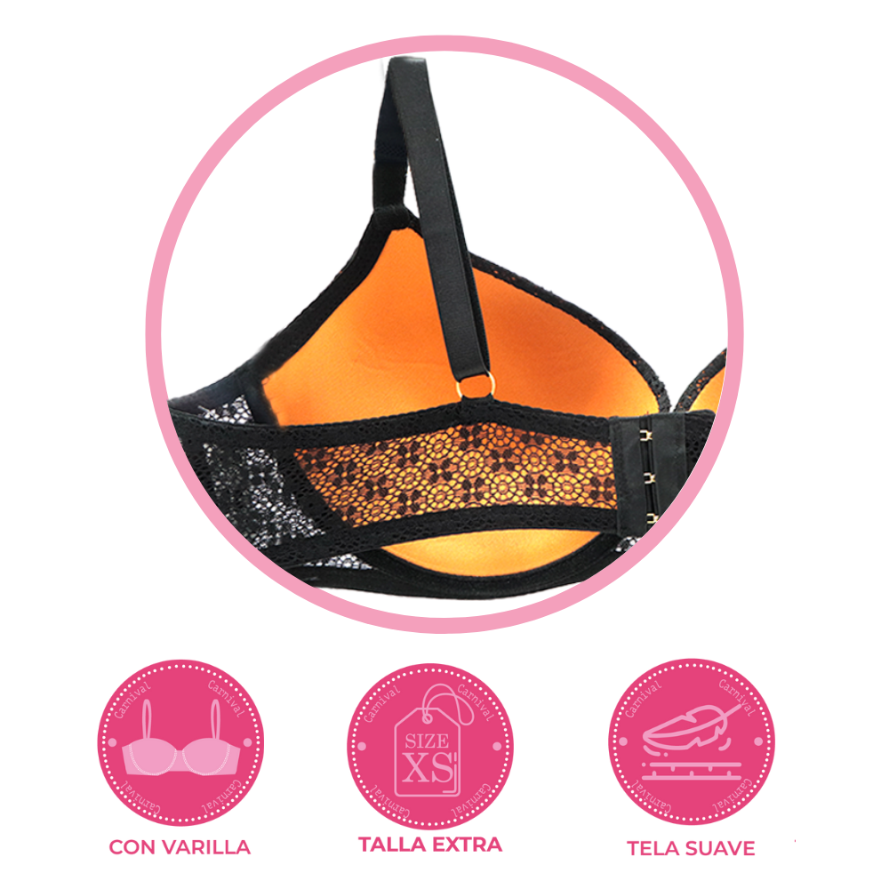 Brasier de talla extra con varilla negro 24451 Carnival Carnival
