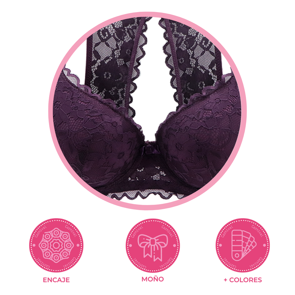 Brasier coordinable con varilla y espalda recta 24510 Lady Carnival Carnival