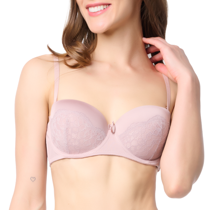 Brasier coordinable strapless con detalles de encaje taupe 24516 Carnival Carnival