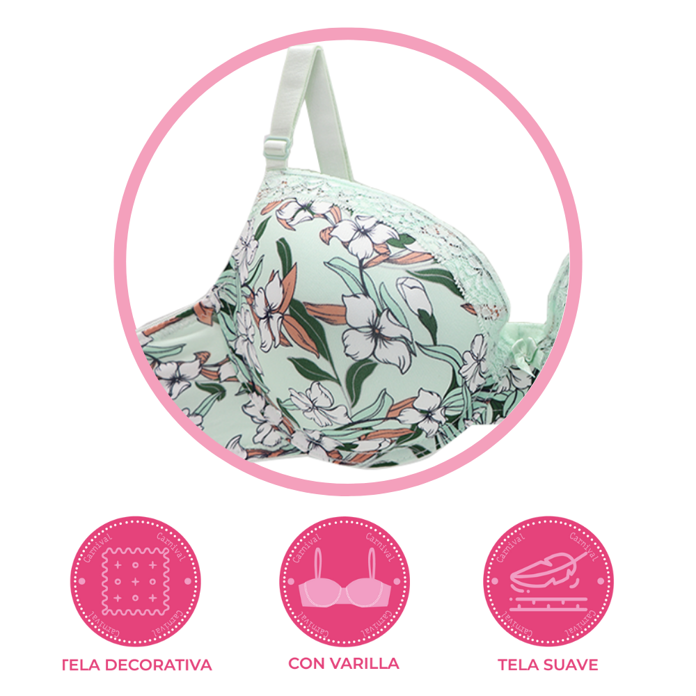 Brasier coordinable estampado con varilla estampado 24517 Carnival Carnival