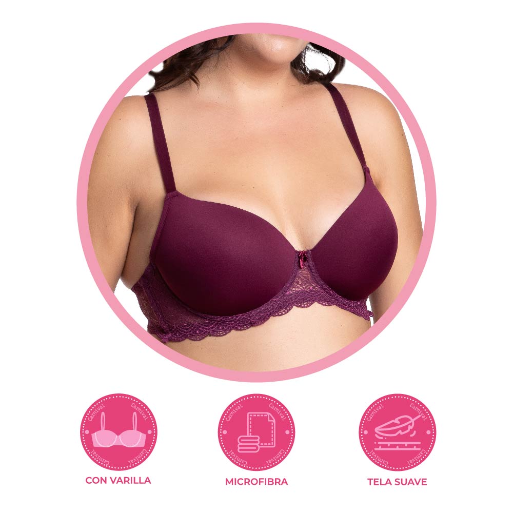 Brasier de talla extra con varilla y encaje 24563 Lady Carnival