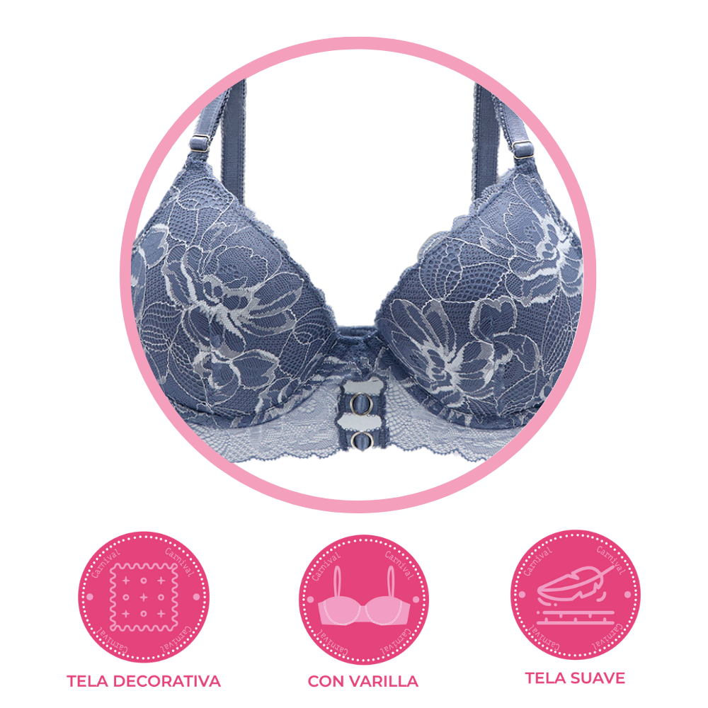 Brasier coordinable con detalles de mesh 24574 Lady Carnival Carnival