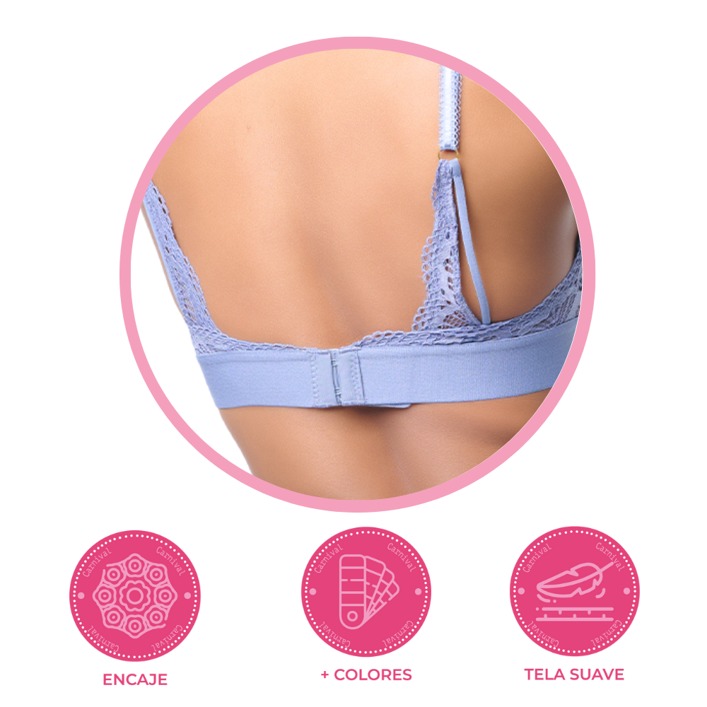 Brasier coordinable sin varilla y detalles de encaje 24579 Lady Carnival