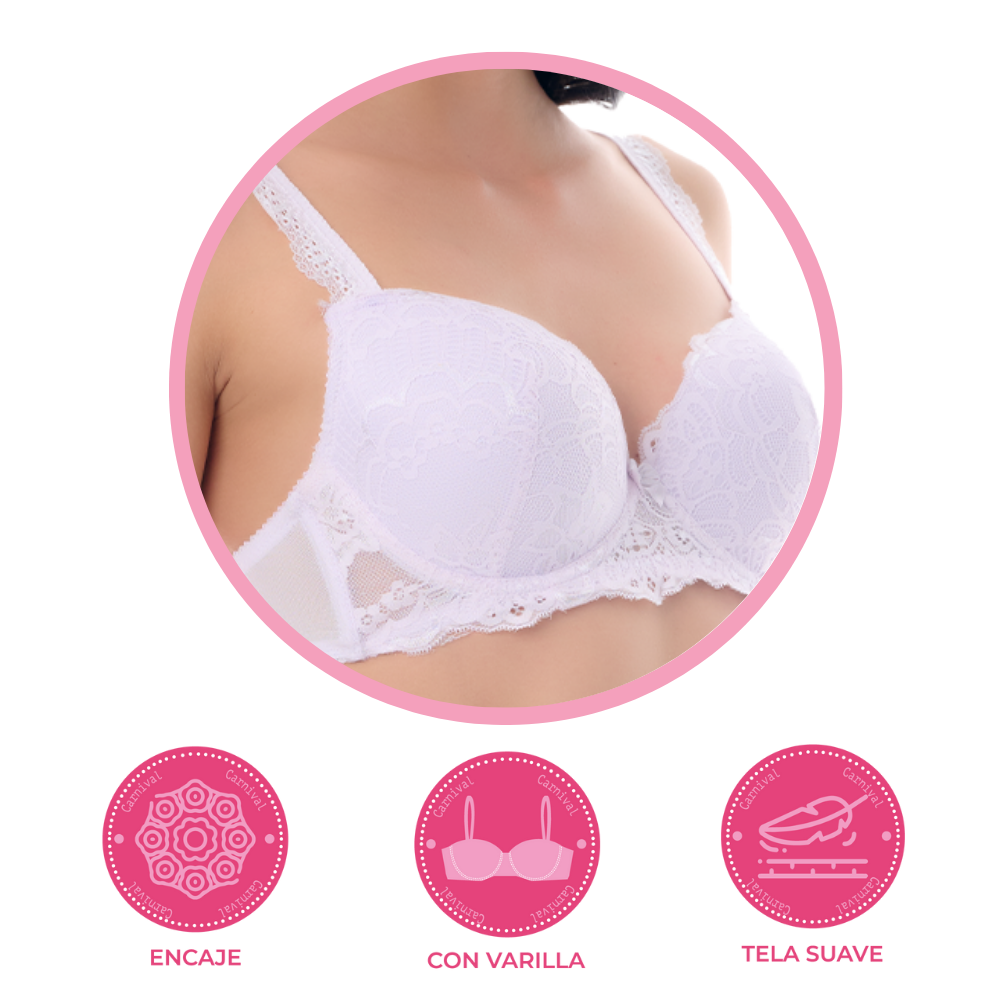 Brasier coordinable de copa completa con encaje 24599 Lady Carnival Carnival