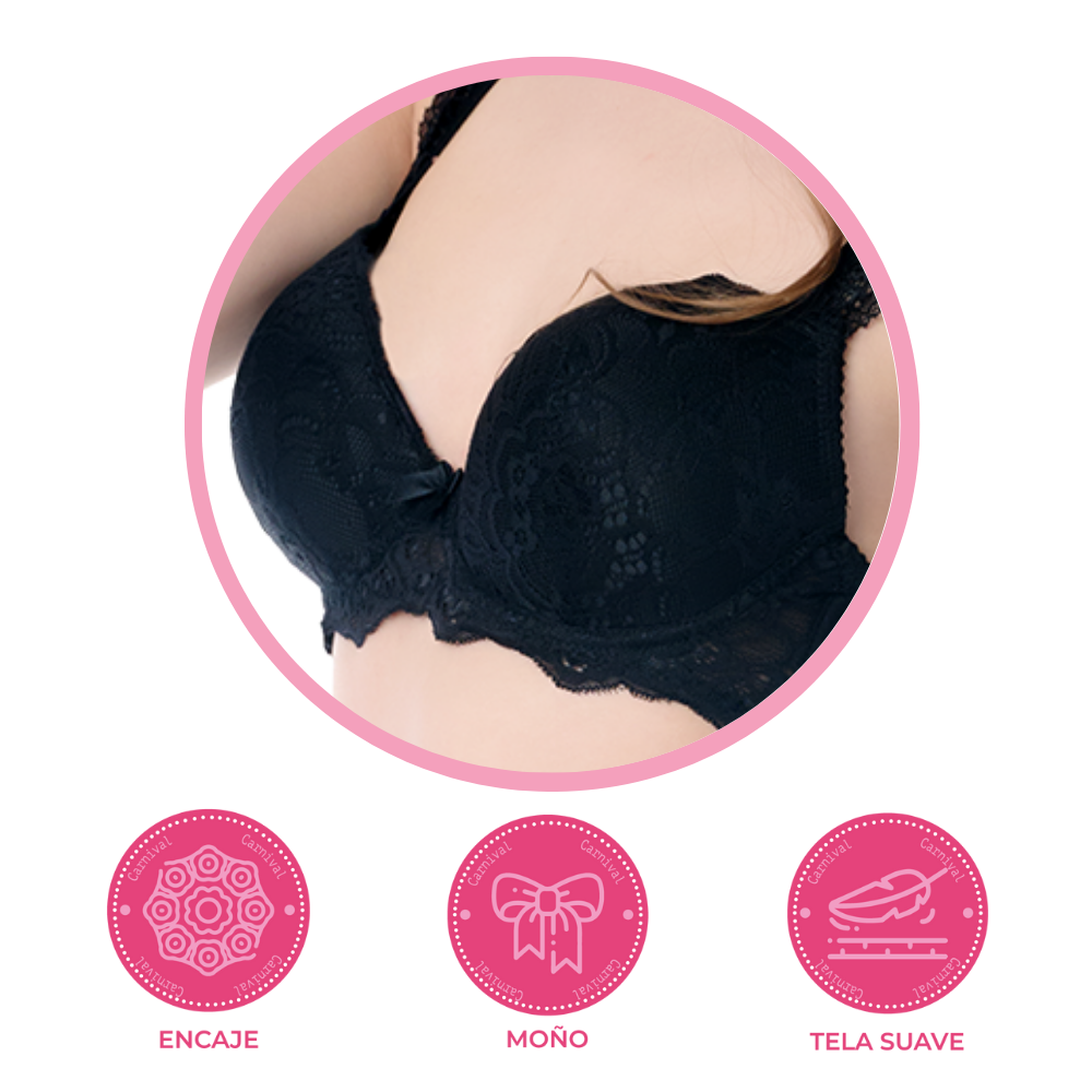 Brasier coordinable de copa completa con encaje negro 24599 Lady Carnival Carnival