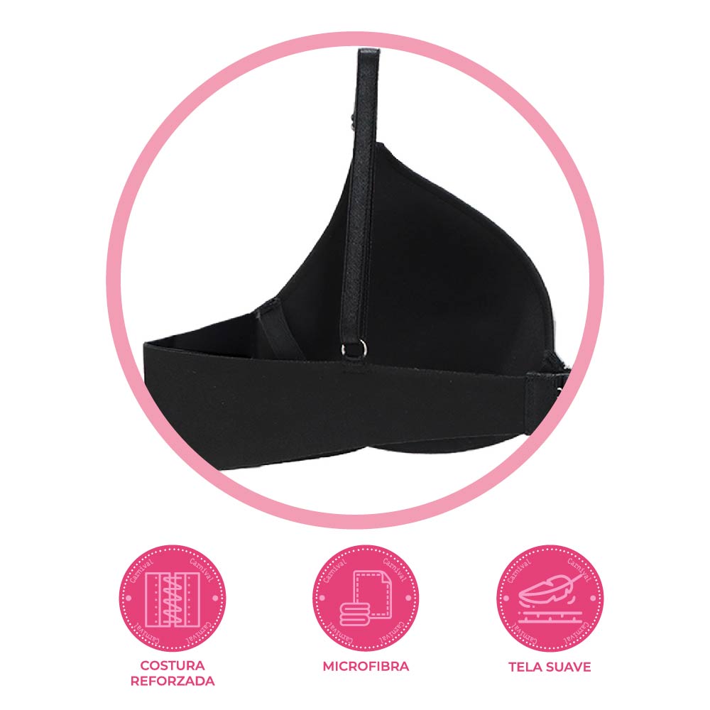 Brasier negro básico corte láser 24633 Carnival Carnival Lenceria