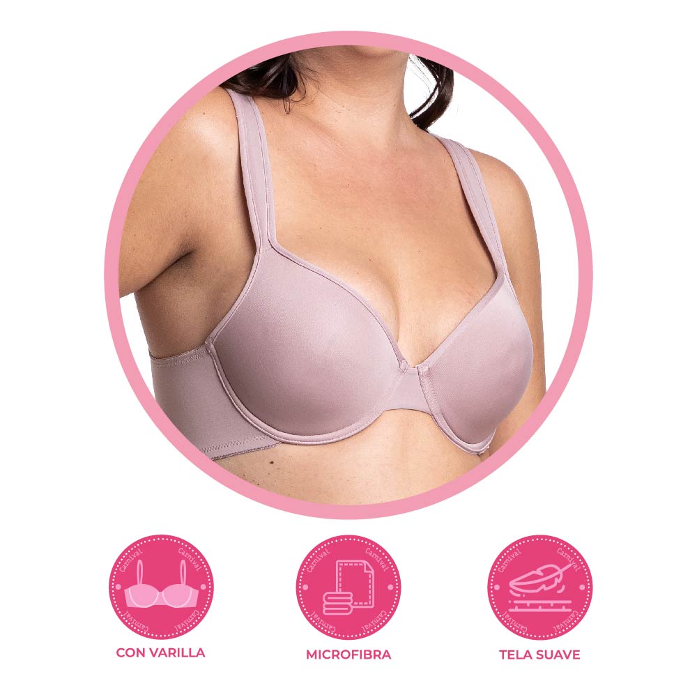 Brasier de talla extra con tirantes acolchonados malva 24634 Carnival Carnival