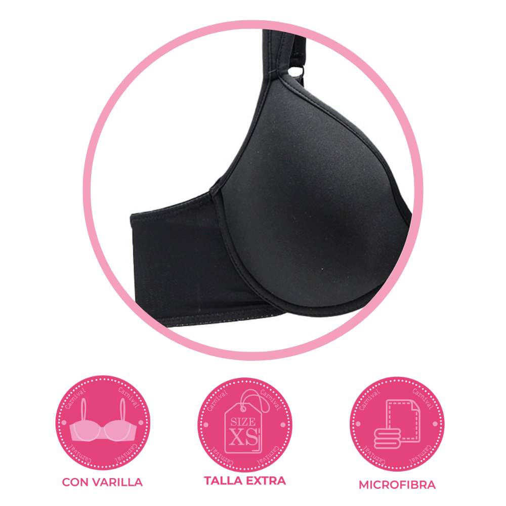 Brasier de talla extra con tirantes acolchonados negro 24634 Carnival . Carnival