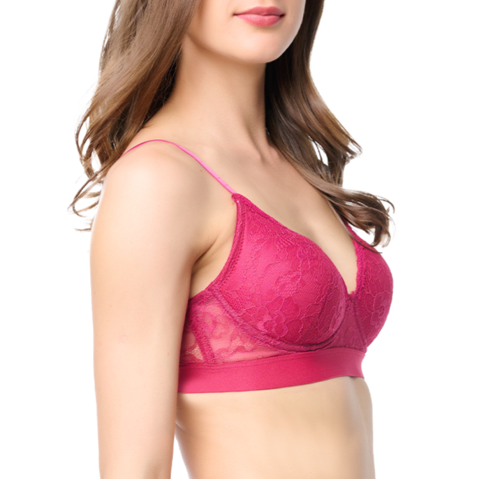 Brasier coordinable con varilla y detalles de encaje frambuesa 24659 Lady Carnival Carnival