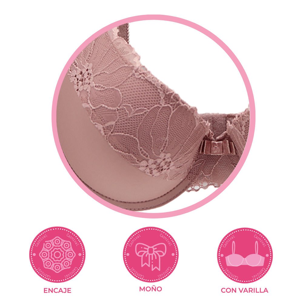 Brasier coordinable de corte láser con encaje 24675 Lady Carnival Carnival