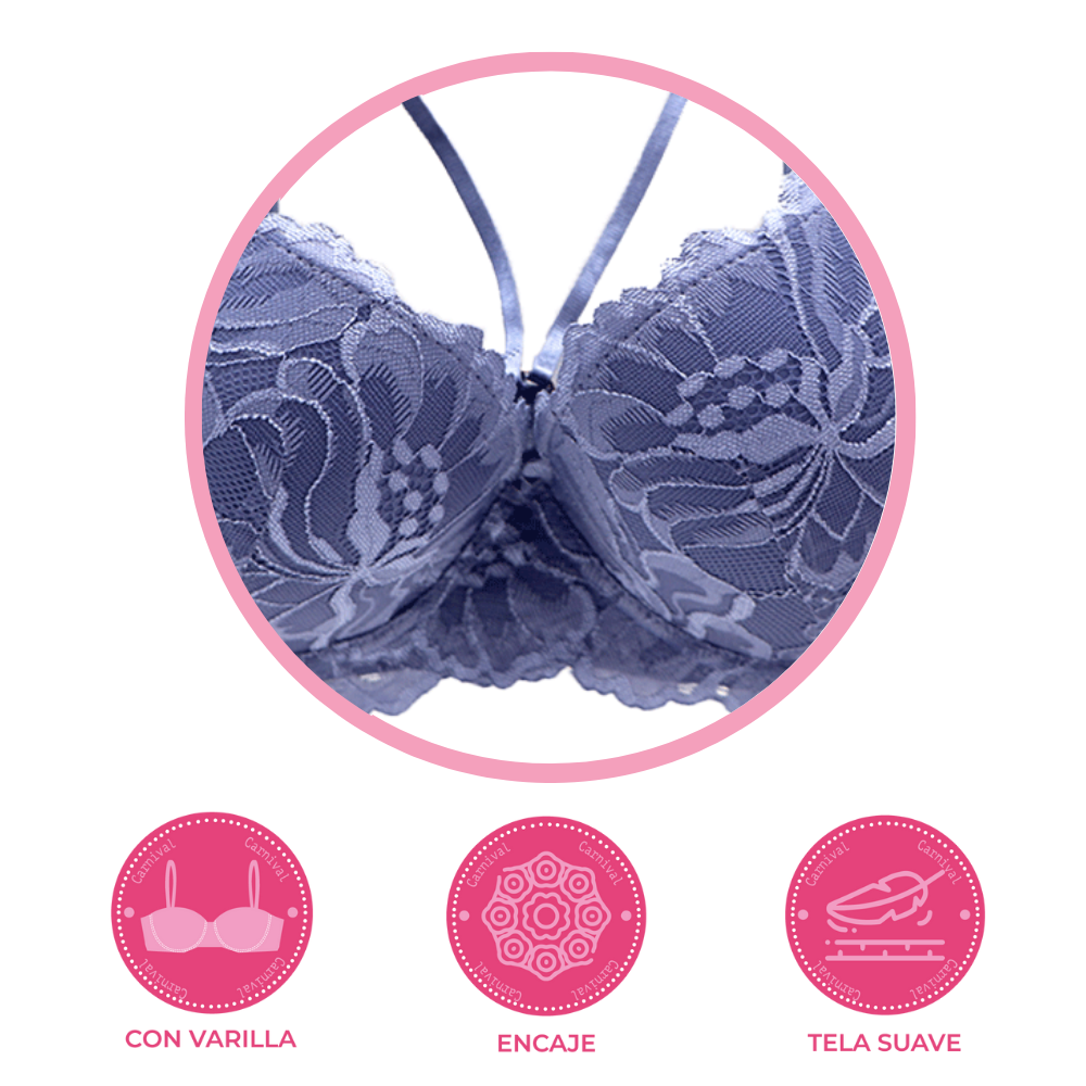 Brasier coordinable con tiras decorativas al frente  24680 Lady Carnival Carnival