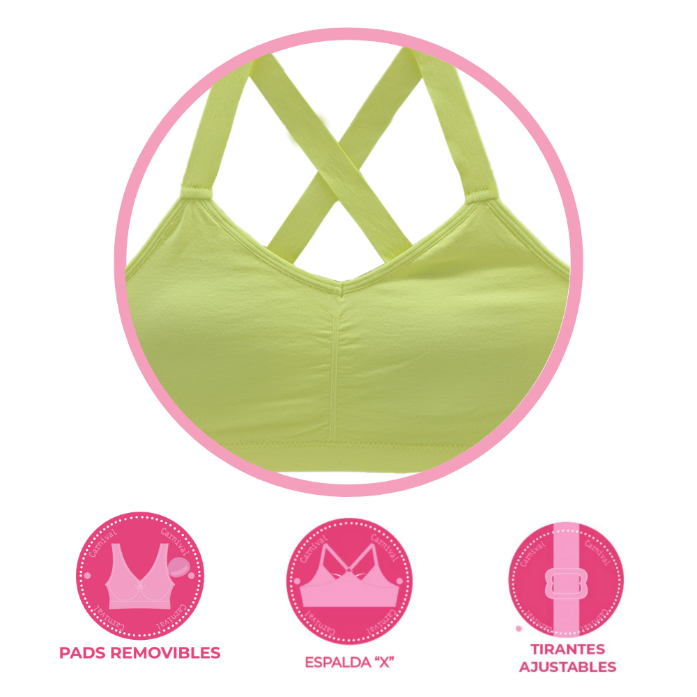 Top con tirantes cruzados  amarillo 24706 Teens Carnival