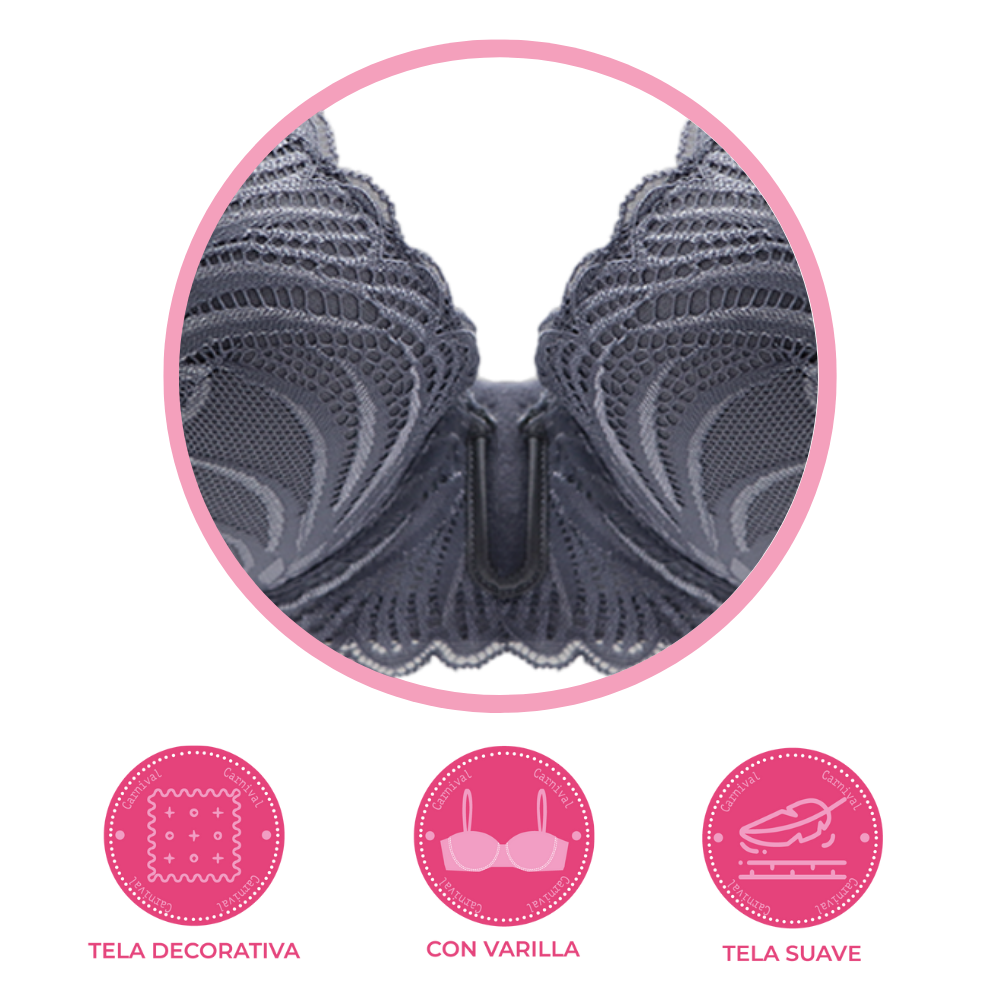 Brasier coordinable con escote profundo y tirantes ajustables 24724 Lady Carnival Carnival