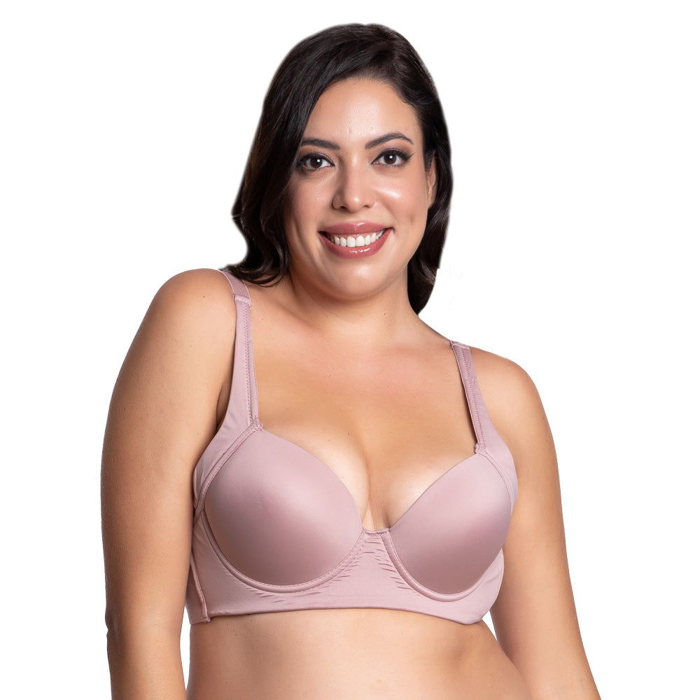 Brasier de talla extra con peto largo malva 24726 Carnival.