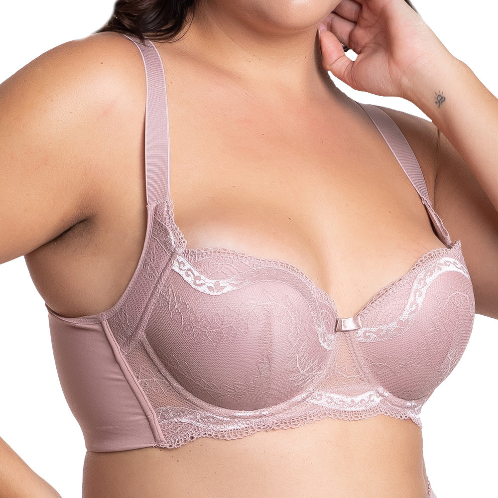 Brasier de talla extra con push up malva 24727 Carnival. Carnival